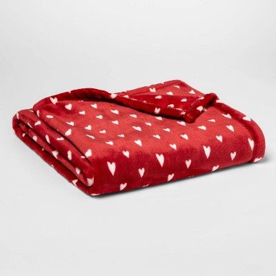 Printed Mini Hearts Plush Throw – Room Essentials™ | Target