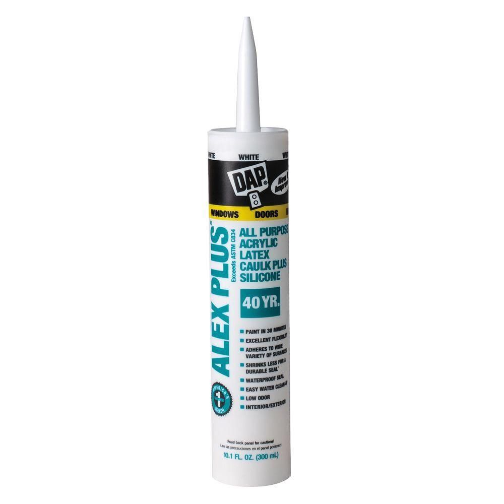 DAP Alex Plus 10.1 oz. White Acrylic Latex Caulk Plus Silicone | The Home Depot