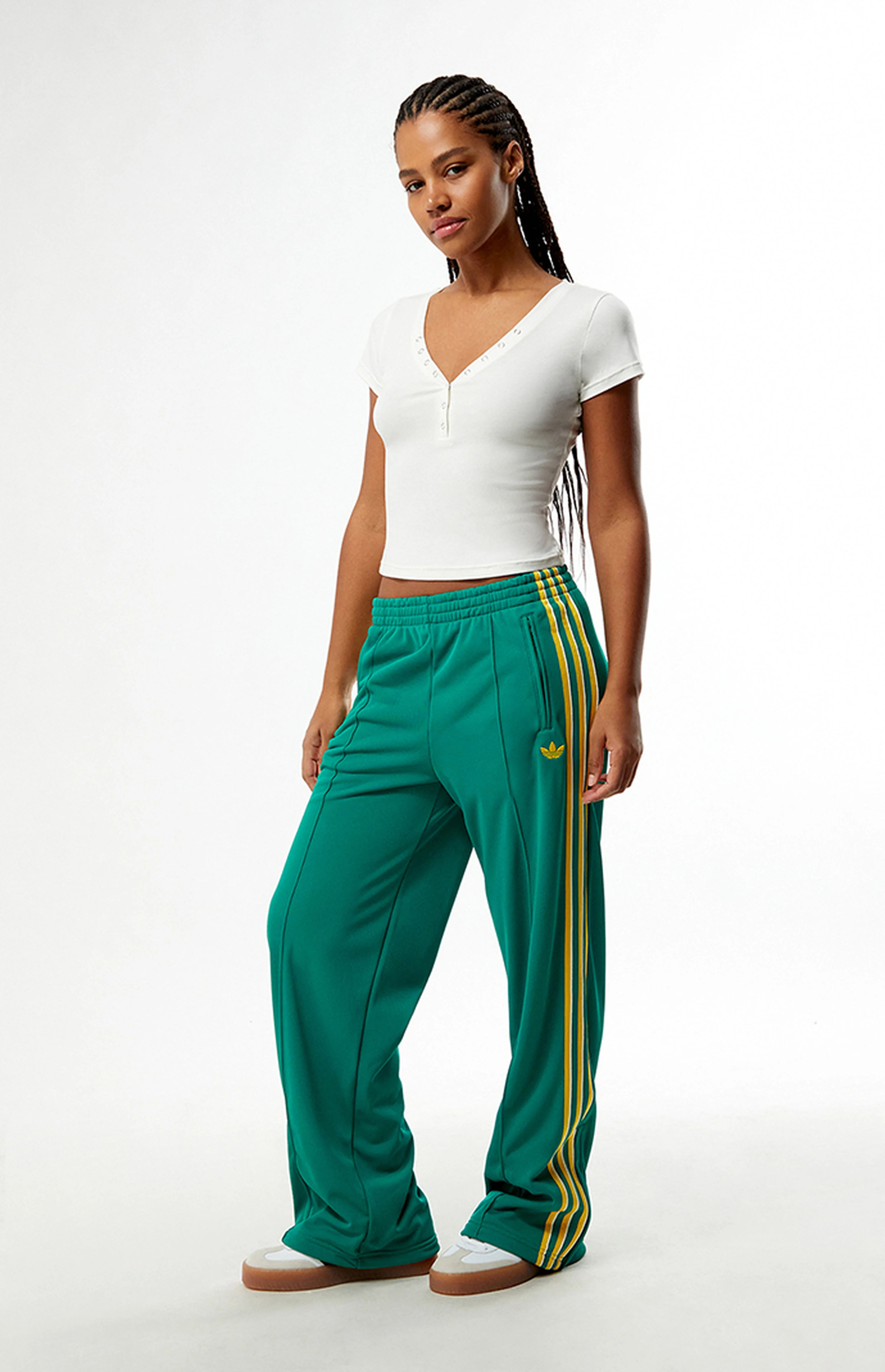 adidas Green Firebird Loose Track Pants | PacSun