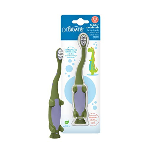 Dr. Brown's Toddler Toothbrush, Dinosaur, Green, 1-Pack | Amazon (US)