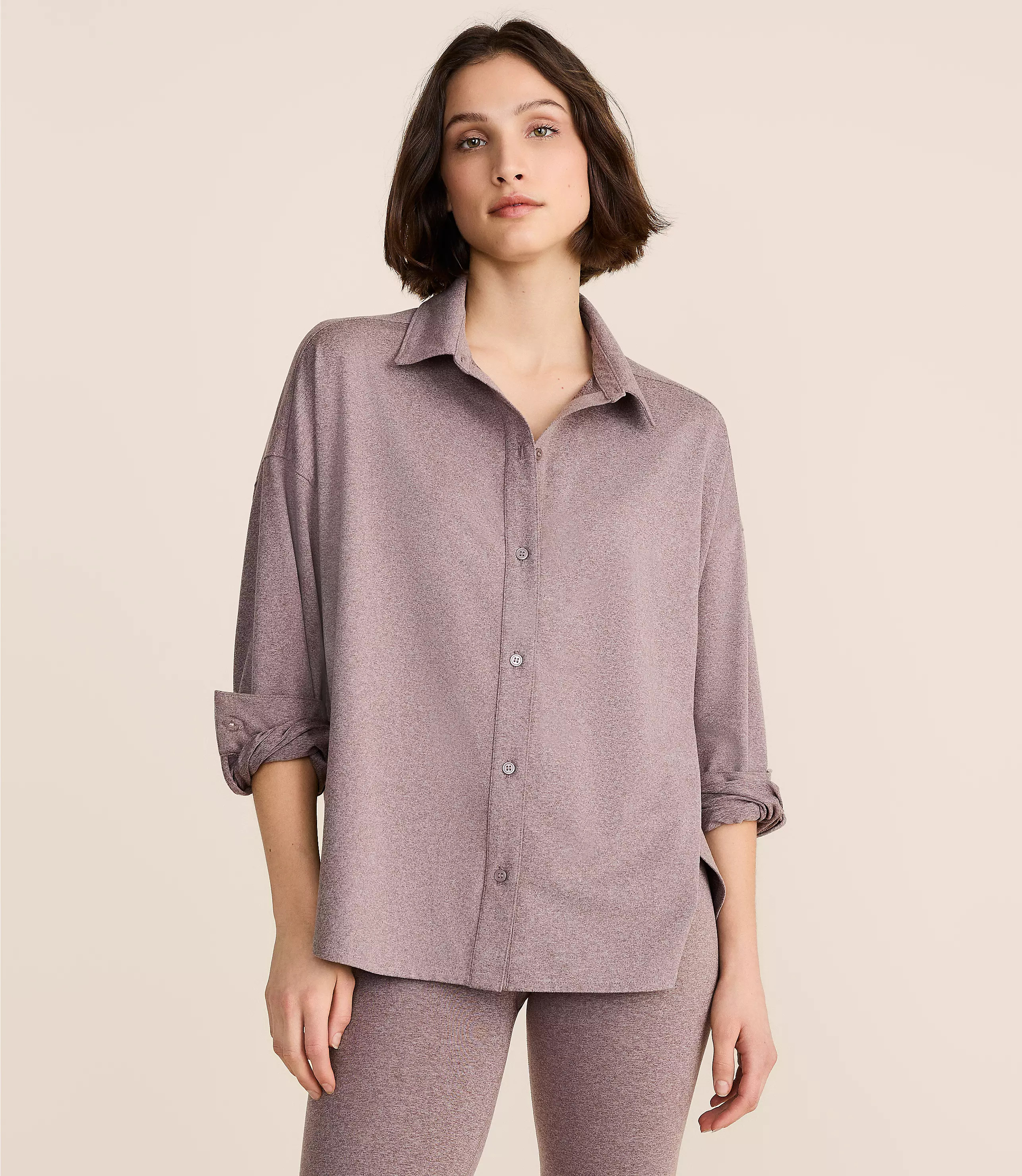 Lou & Grey Heathered Brushedsoft Shirt | LOFT