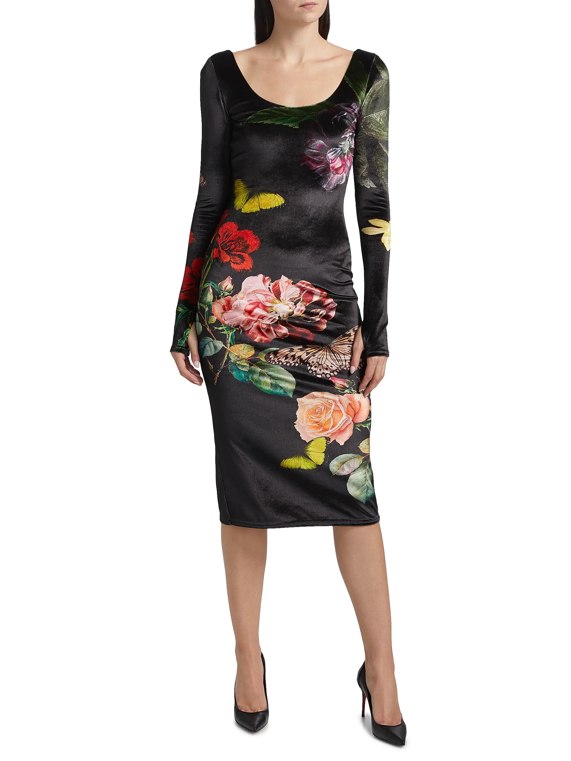 Delora Floral Scoopneck Midi-Dress | Saks Fifth Avenue