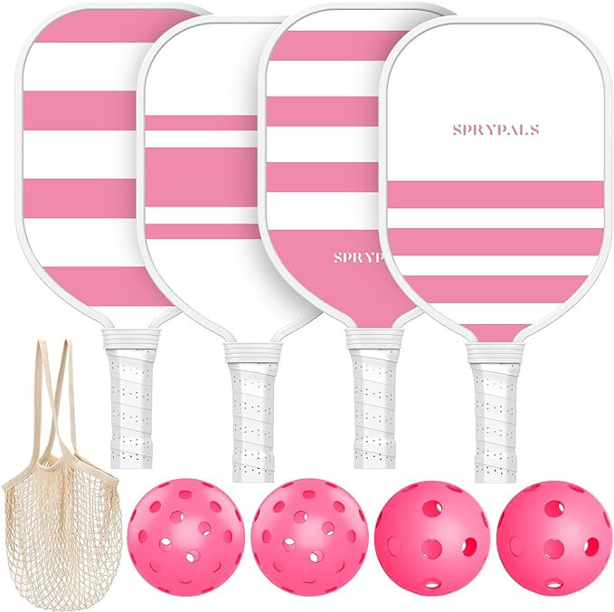 Pickleball Paddles,Sprypals Pickleball Set Premium Pickleball Paddle with Pickleball Balls & Carr... | Amazon (US)