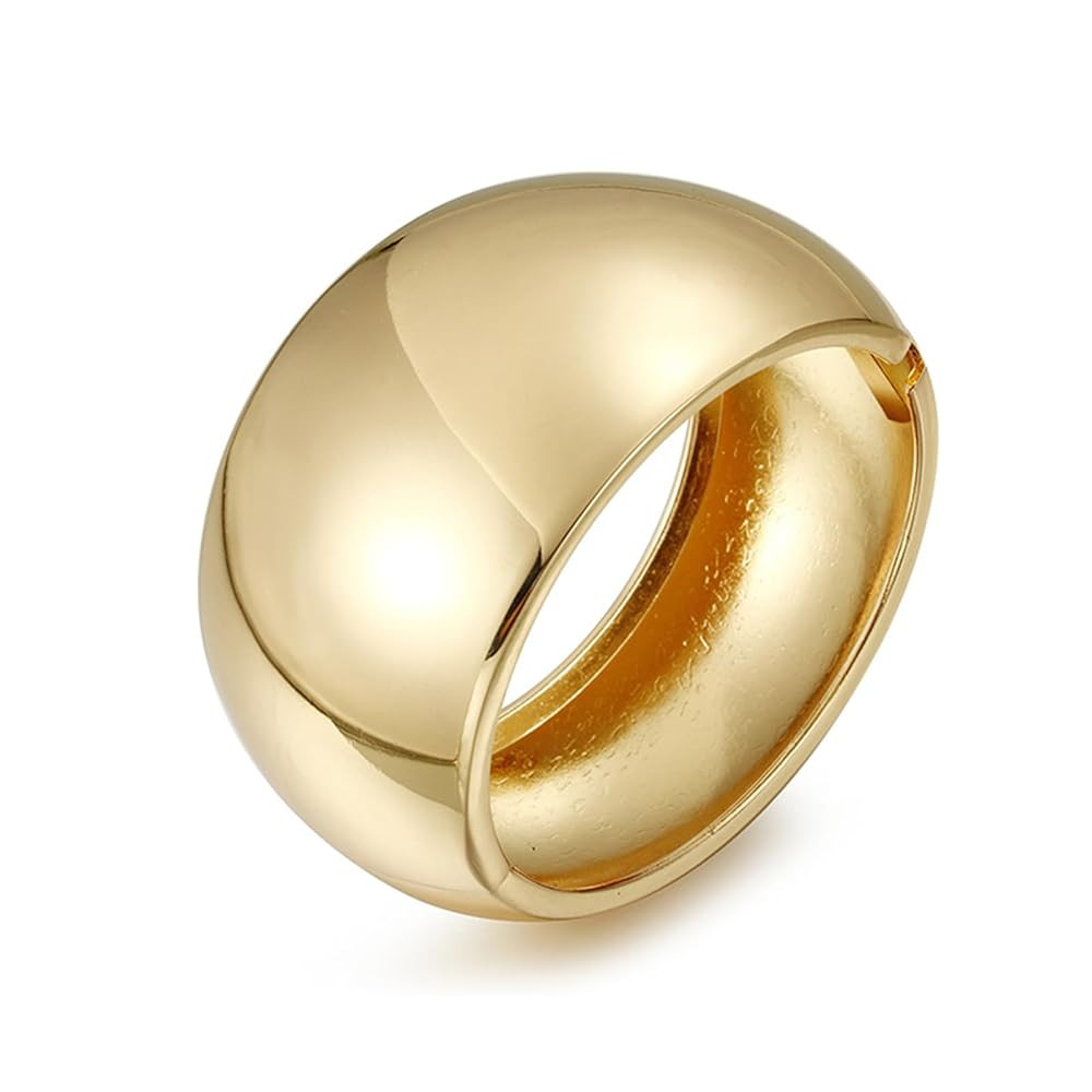 YBMYCM Chunky Gold Bangle Bracelets for Women Trendy Wide Chunky Cuff Bracelets Wrap Bracelet | Amazon (US)