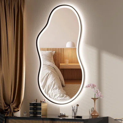 Cloud Shape Smart Anti-Fog Back Lighted LED Bathroom Mirror With Tempered Glass Stepless Dimmable ETL Listed | Wayfair North America