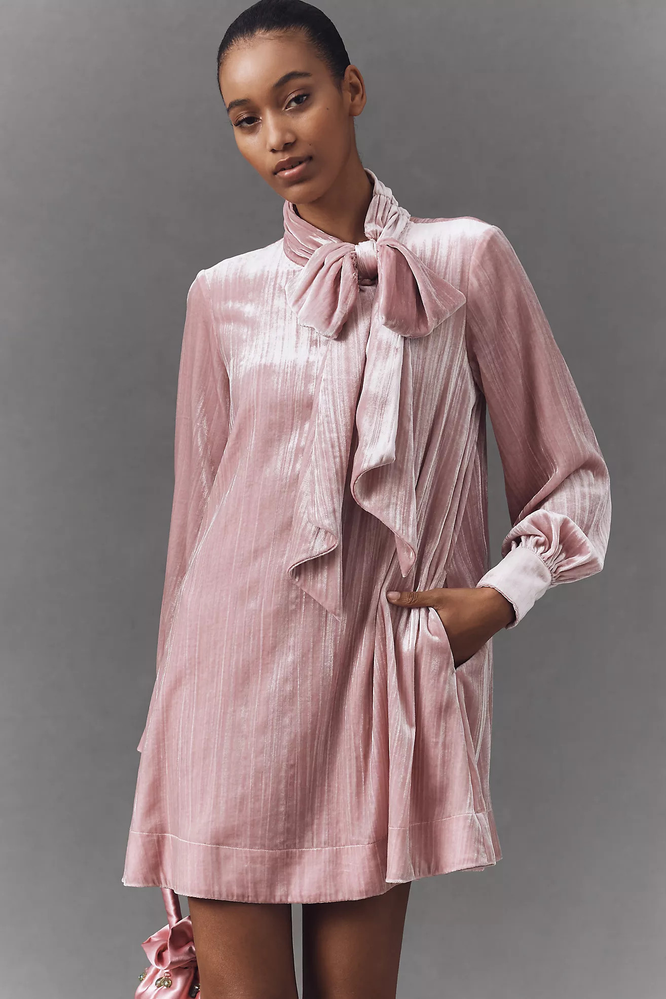 The Caroline Tie-Neck Mini Dress by Maeve | Anthropologie (US)