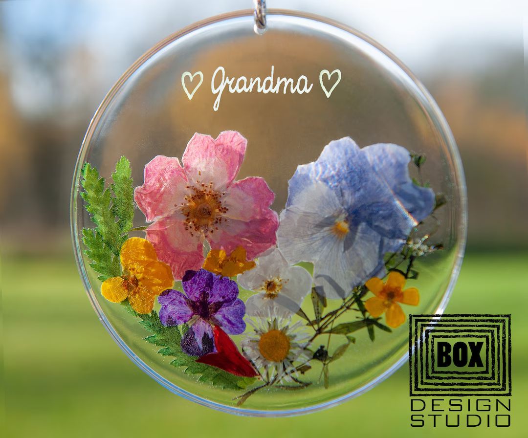Mothers Day Gift for Grandma from Daughter Personalized Flower Suncatcher for Mom Birthday Gift f... | Etsy (US)