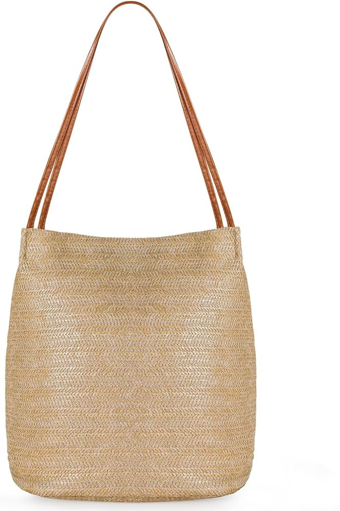 Tavaleu Straw Beach Bags for Women, Beach Tote Shoulder Handbag Bag for Women, Straw Purse Bucket... | Amazon (US)