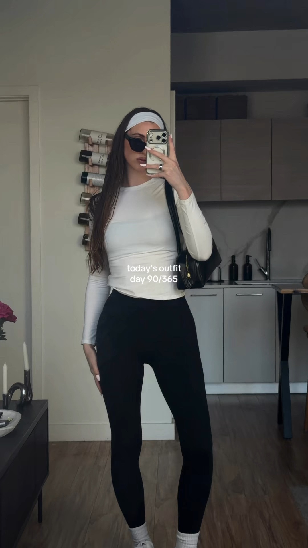 what I’m wearing today 👟 a simple sporty chic look
day 90 of 365 days of outfits 

white long sleeve 
black workout set (sports bra & leggings)  
mini black sunglasses 
leather shoulder bag
@adidas white vl court 3.0 low-profile sneakers 
white headband 
white crew socks 

#ootd #everydaylook #outfitideas #dailystyle #styleinspo 

#LTKActive #LTKgrwm #LTKootd