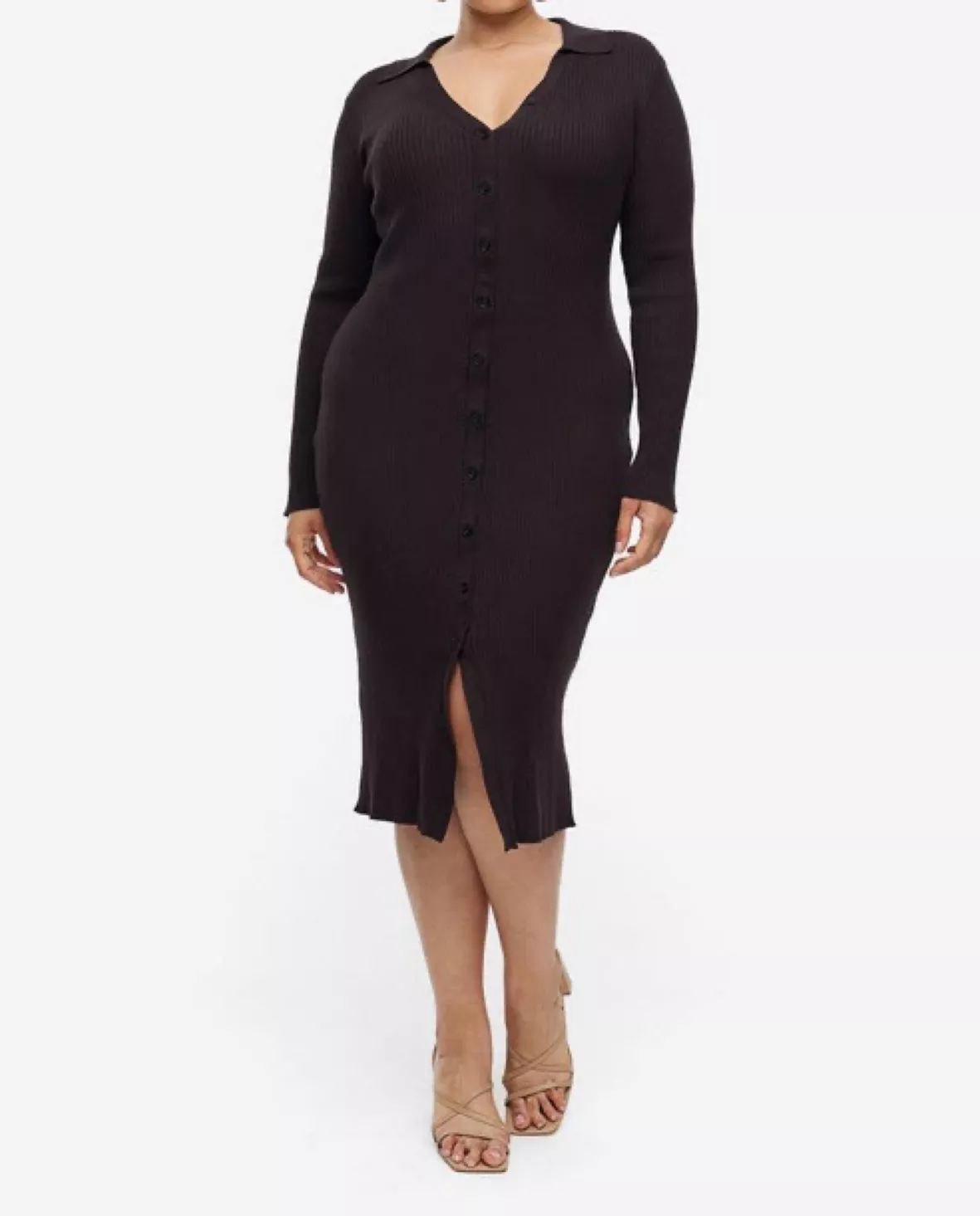 Button Front Midi Sweater Dress curated on LTK