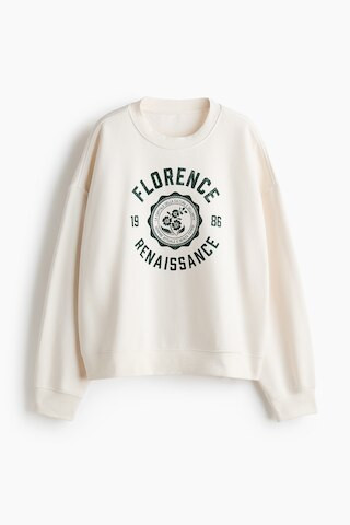 H & M - Sweatshirt with Printed Motif - White | H&M (US + CA)