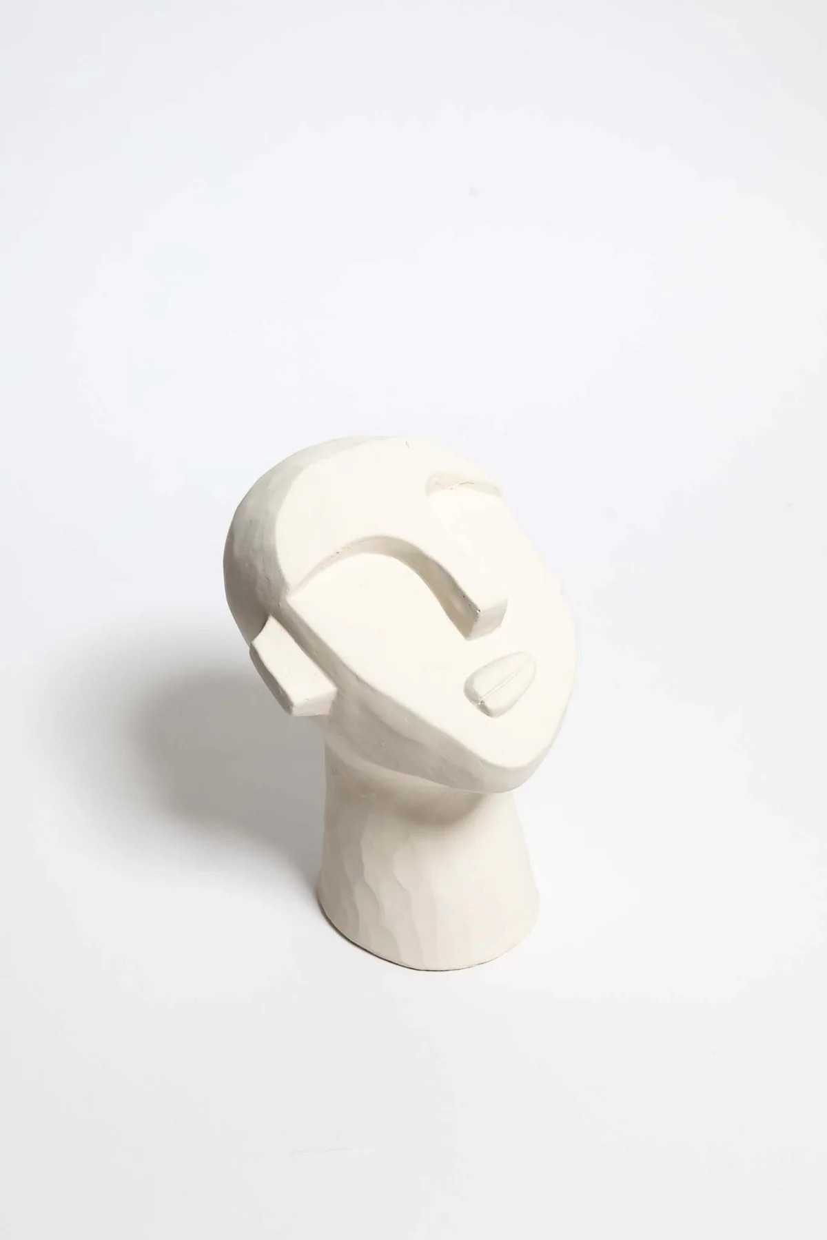 Deep In Thought Cement Face Object - Matte White | THELIFESTYLEDCO