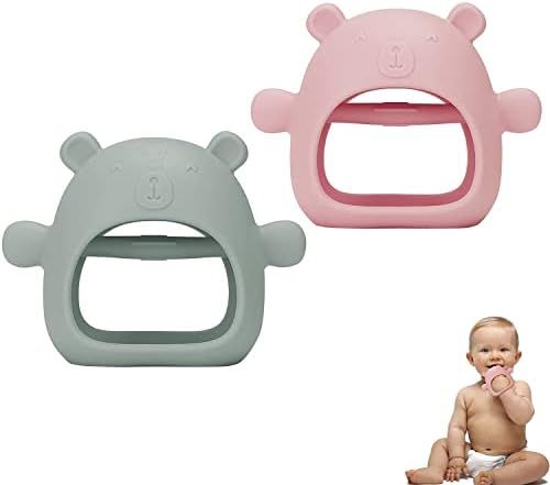 Bear Never Drop Silicone Teething Toys for Babies 3M+ 6-12 Months Baby Teething Toys for Sucking ... | Amazon (US)