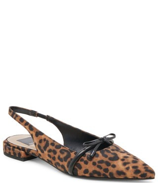 Payge Leopard Print Suede Slingback Bow Flats | Dillard's
