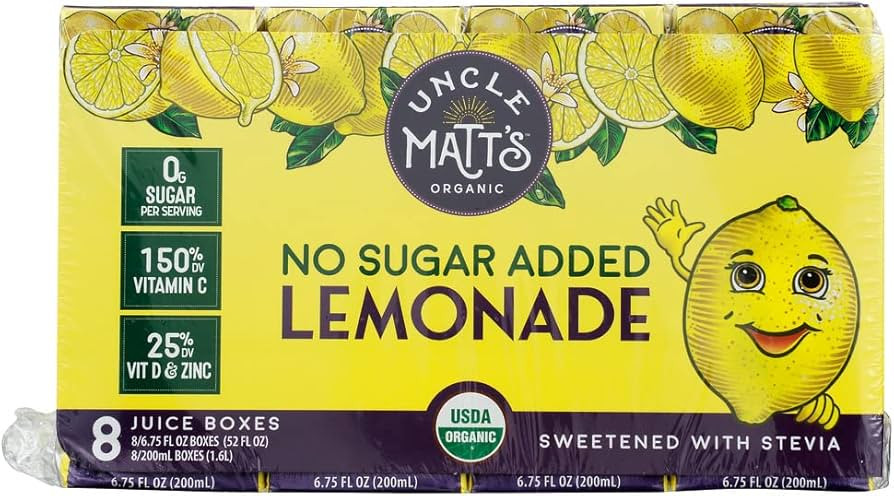 Uncle Matts Organic Juice Box Lemonade 8Pk 54 FO | Amazon (US)