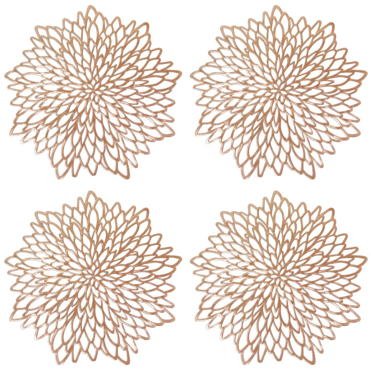 Wrapables Vinyl Metallic Colored Placemats for Weddings, Parties, Special Events (Set of 4), Rose... | Target