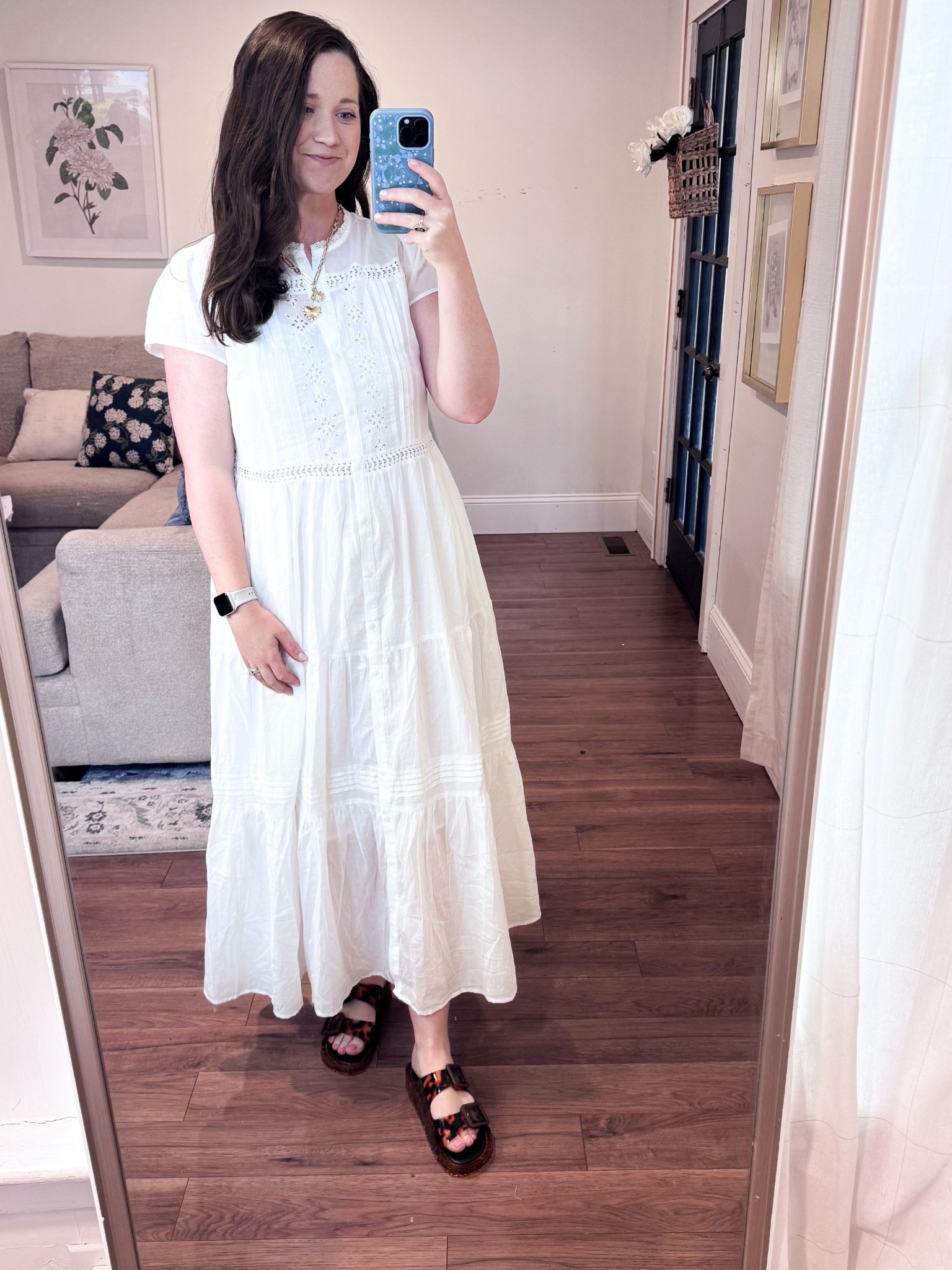 White maxi dress. Vacation outfit. Easter dress 