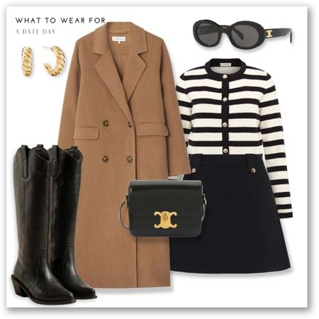 A chic day to evening look 🫶

Striped knit cardi, Parisian style, by Malina coat, celine bag, sunglasses, knee high western boots, Mejuri hoops, mini skirt 

#LTKSeasonal #LTKstyletip #LTKitbag