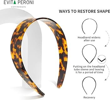 EVITA PERONI Wide Headbands for Women with Teeth Acetate Resin Hair Bands for Women's Hair No Hea... | Amazon (US)