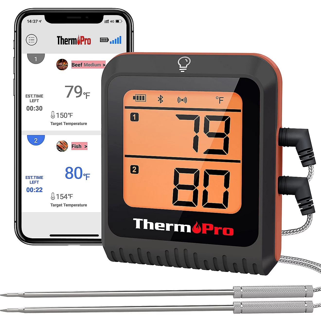 ThermoPro Smart Bluetooth Meat Thermometer w/ Dual Probe | Academy Sports + Outdoors