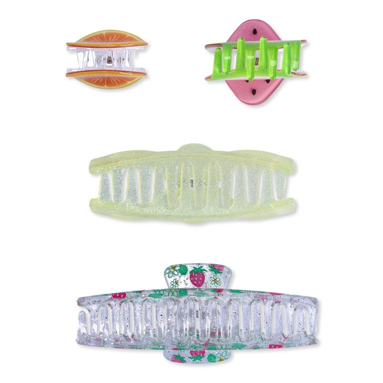 Wonder Nation Fruit Claw Clips, 4-Piece | Walmart (US)