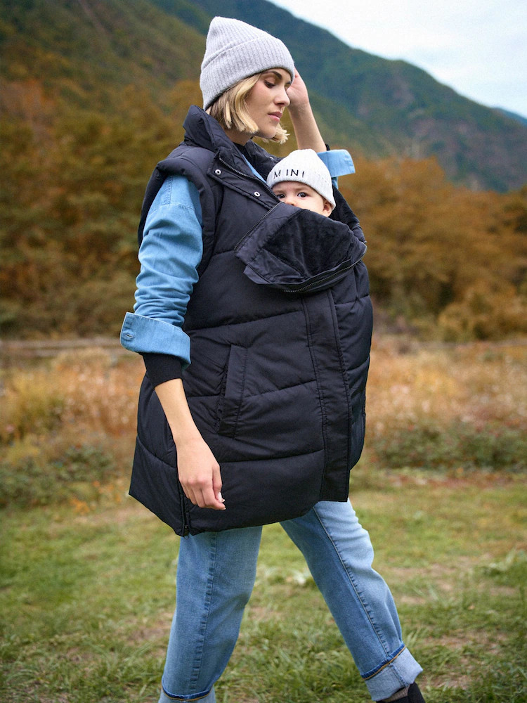 Seraphine Black 3-In-1 Maternity & Babywearing Gilet | Next US