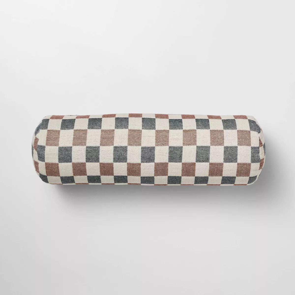 Bolster Woven Check Pillow Neutral/Navy/Burgundy - Threshold™ designed with Studio McGee | Target
