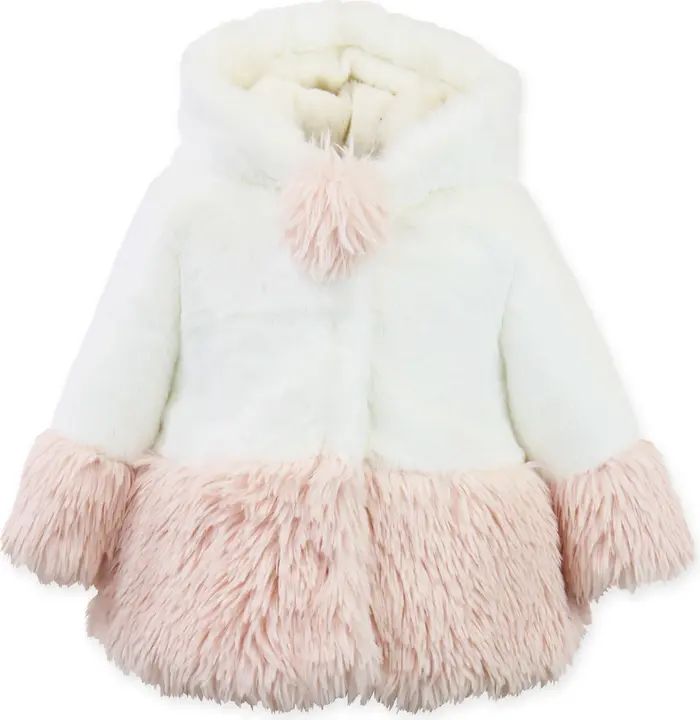 Kids' Colorblock Hooded Faux Fur Coat | Nordstrom