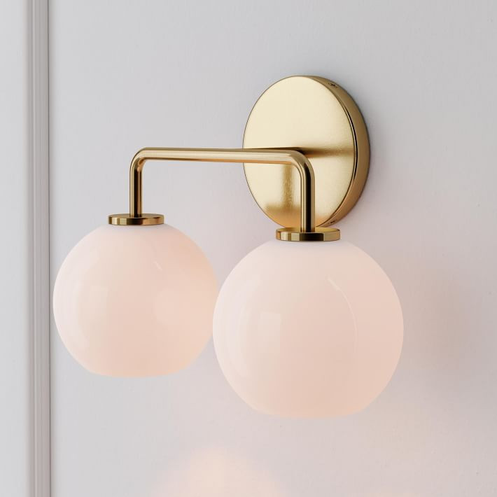 Sculptural 2-Light Globe Sconce - Milk | West Elm (US)
