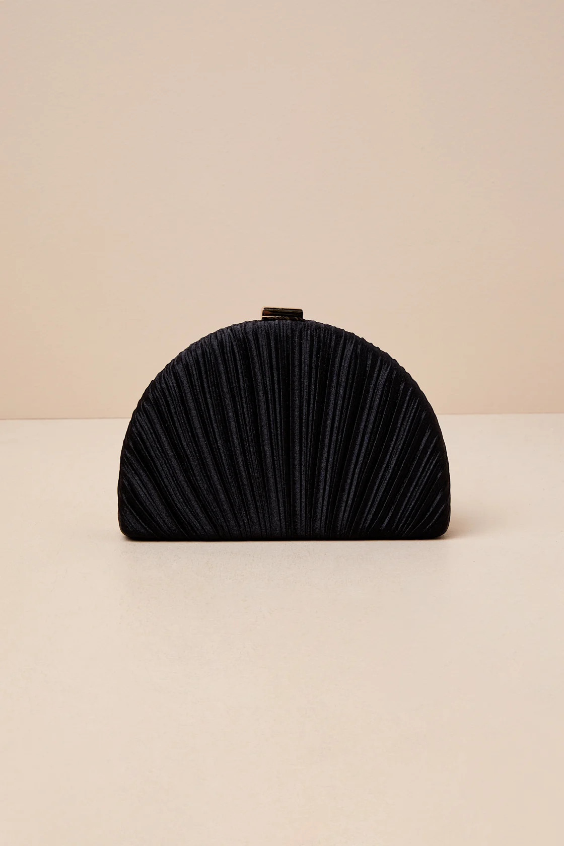 Pleat Perfection Black Satin Pleated Hard Clutch | Lulus