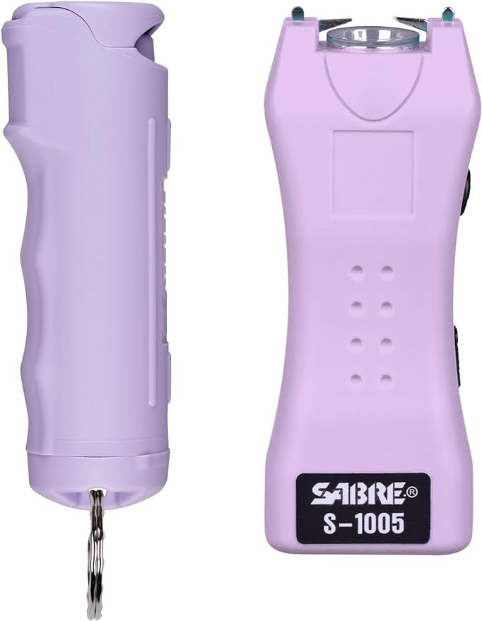 SABRE Pepper Spray & 2-in-1 Stun Gun with Flashlight, Self Defense Kit, Fast Flip Top Safety, Fin... | Amazon (US)