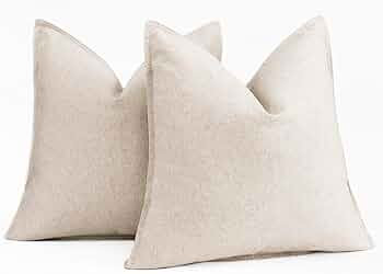 Foindtower Pack of 2 Decorative Cotton Linen Throw Pillow Covers Soft Modern Farmhouse Cushion Co... | Amazon (US)