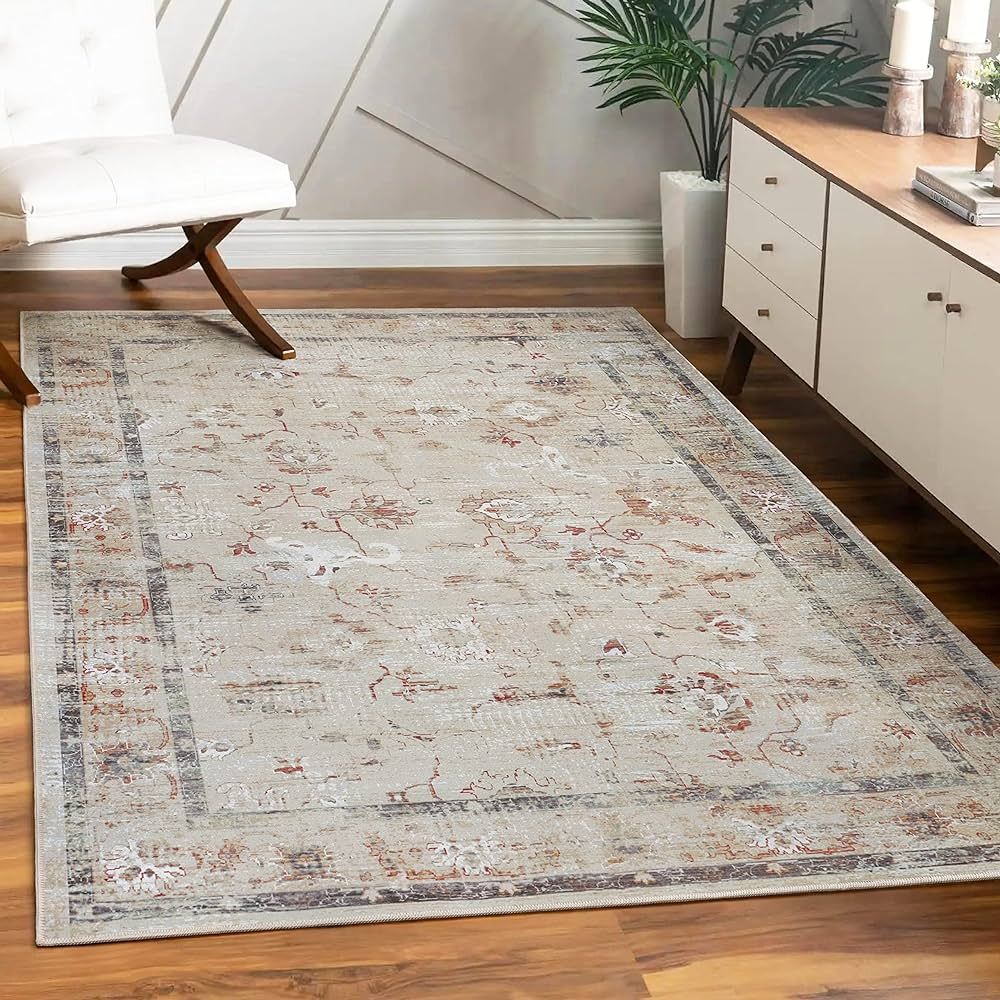 SUPERIOR Indoor Large Area Rug, Non-Slip Backing, for Kids or Pets, Entryway, Living Room, Kitche... | Amazon (US)