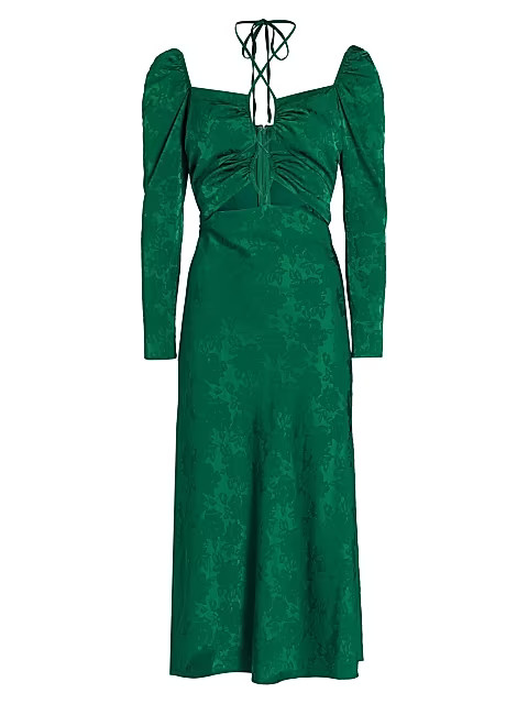 Wayf Floral Halter Cut-Out Midi-Dress | Saks Fifth Avenue