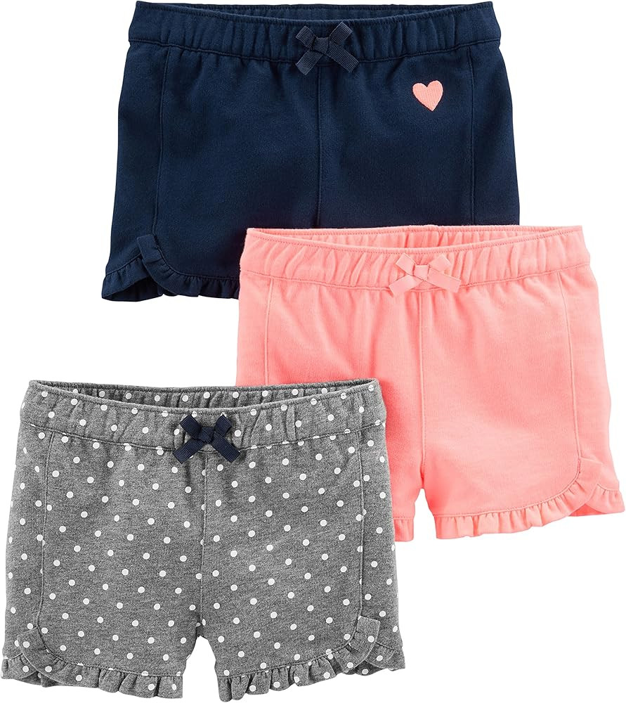 Simple Joys by Carter's Toddlers and Baby Girls' Knit Shorts, Pack of 3 | Amazon (US)