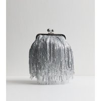 Silver Fringe Sequin Clutch Bag New Look | New Look (UK)