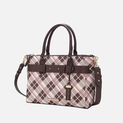 MKF Collection Vivian Plaid Women’s Satchel Bag by Mia K - Coffee | Target