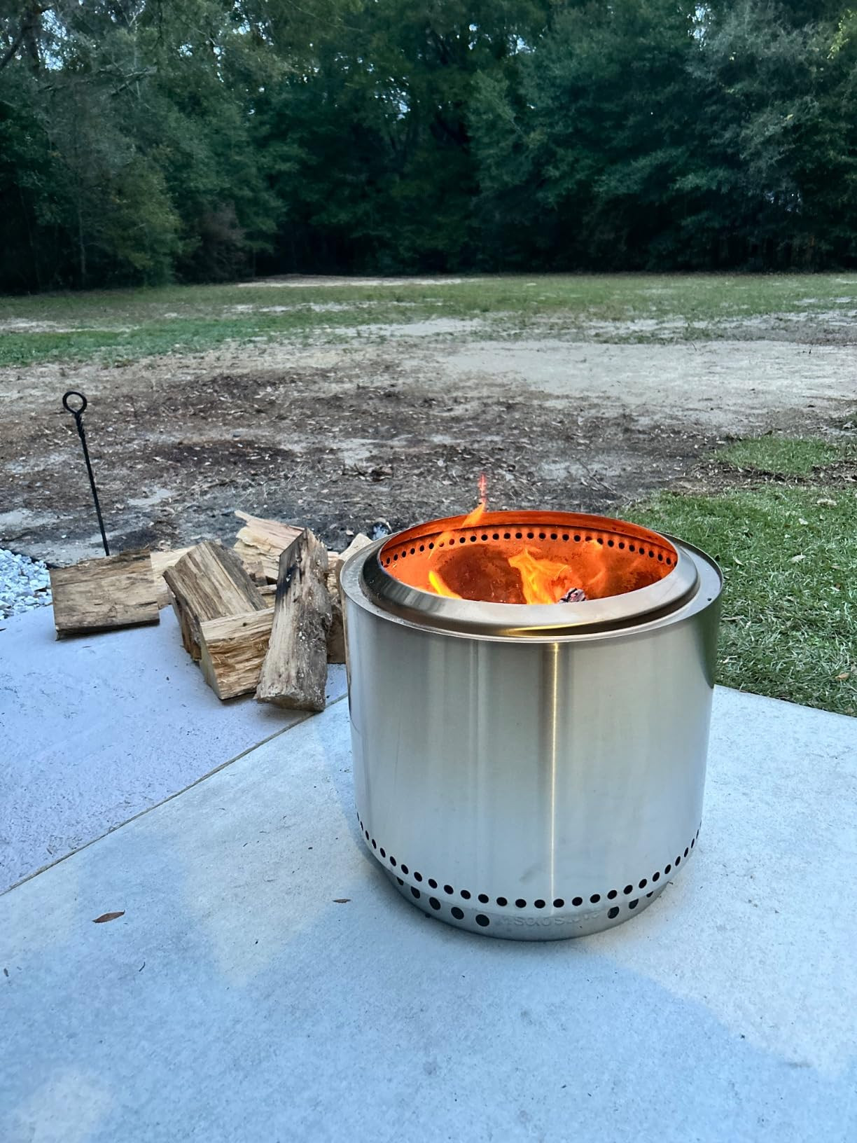 Solo Stove Bonfire 2.0 with Stand, 19.5 Inch Smokeless Fire Pit with Removable Ash Pan - Portable Outdoor Fire Pit - Stainless Steel Wood Burning Fireplace, Ideal for 4-6 People, 21.75 lbs, Water | Amazon (US)