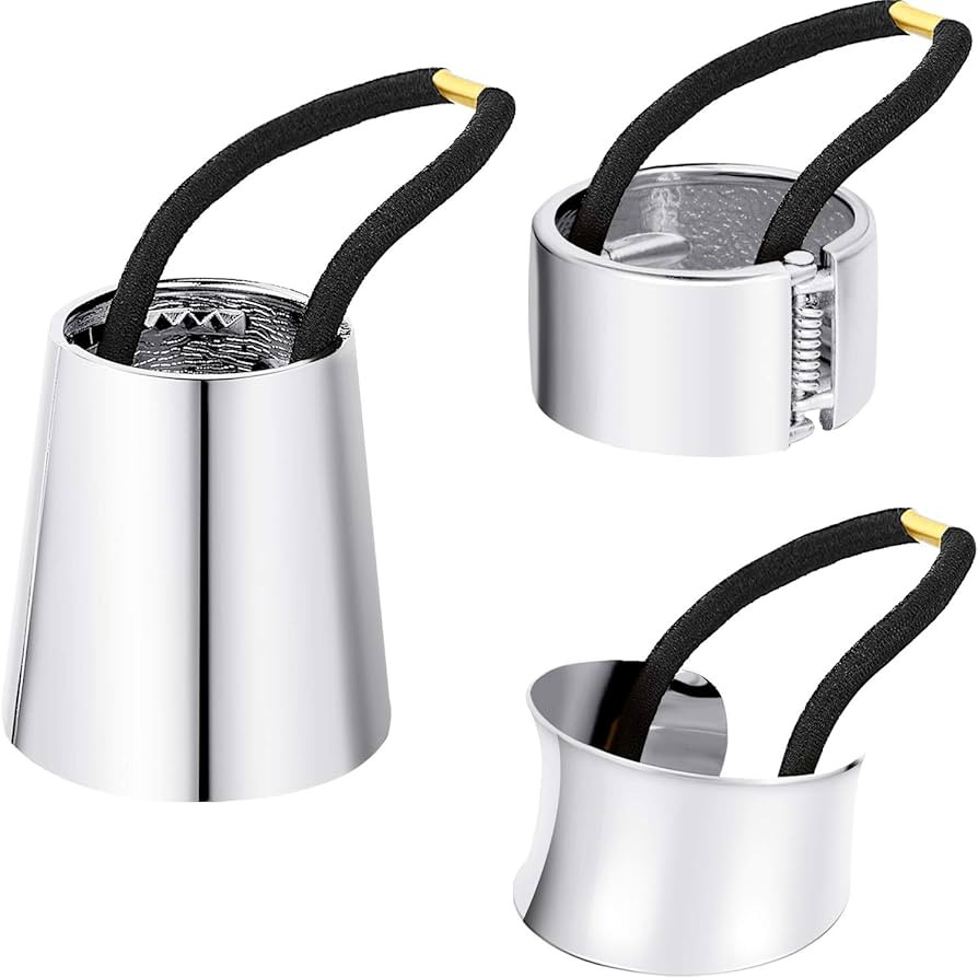 3 Pieces Metal Circle Hair Cuff Elastic Hair Band Hair Ties Ponytail Holder Hair Rope Accessory f... | Amazon (US)