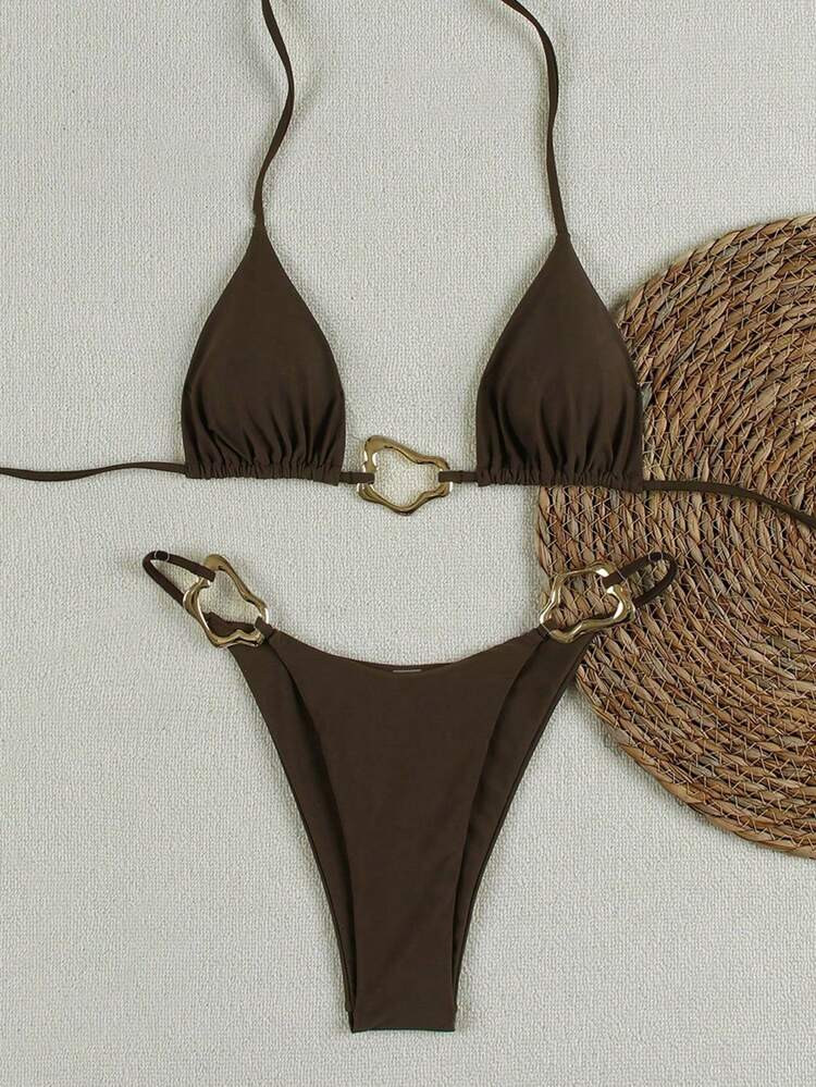 Gold and Brown Bikini | SHEIN