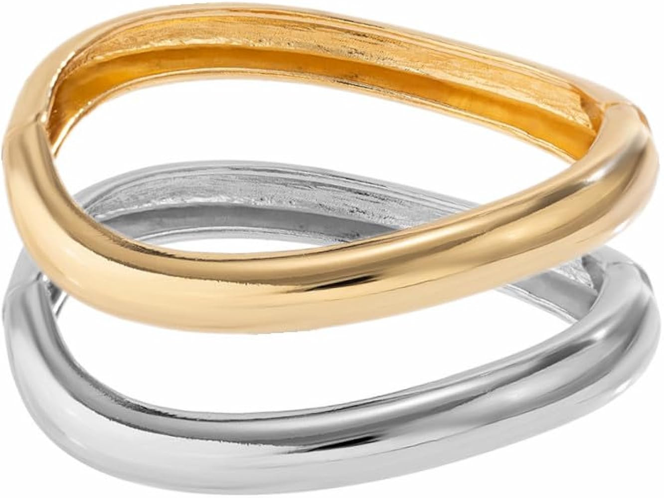 Gold Cuff Bangle Bracelets Set For Women Chunky Trendy Silver Bracelet Irregular Minimalist Open ... | Amazon (US)