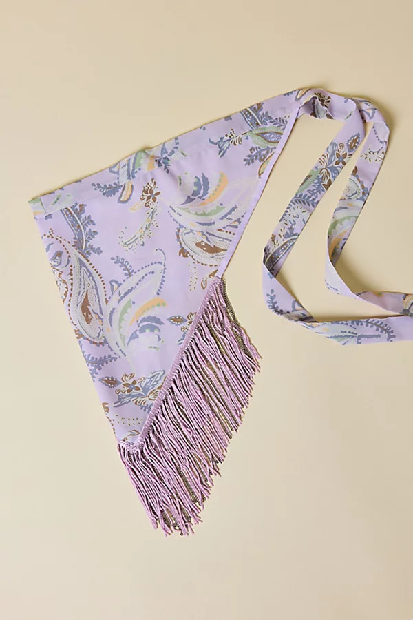 Fringe Trim Triangle Scarf in Lilac, Women's at Urban Outfitters | Urban Outfitters (US and RoW)