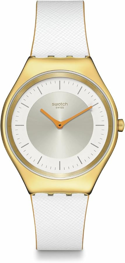 Swatch Skin Irony Unisex Watch Casual Polymer White Quartz Waterproof Pearl Gleam | Amazon (US)