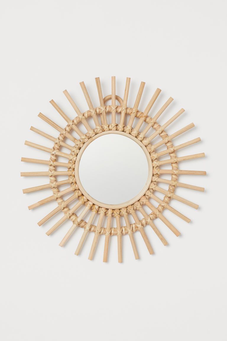 Small Mirror with Rattan Frame | H&M (US)