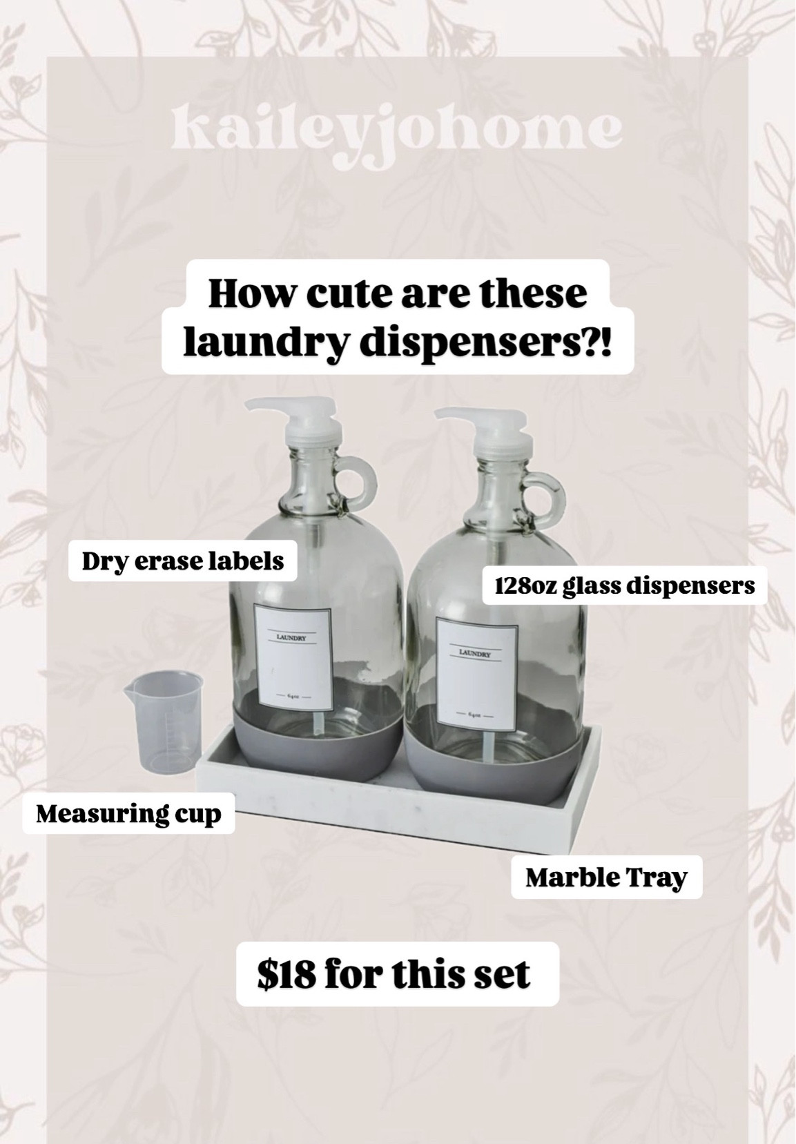 Love this laundry detergent dispenser set! Only $18. Would be a great wedding gift, or Christmas present

#LTKGiftGuide #LTKSaleAlert #LTKHome