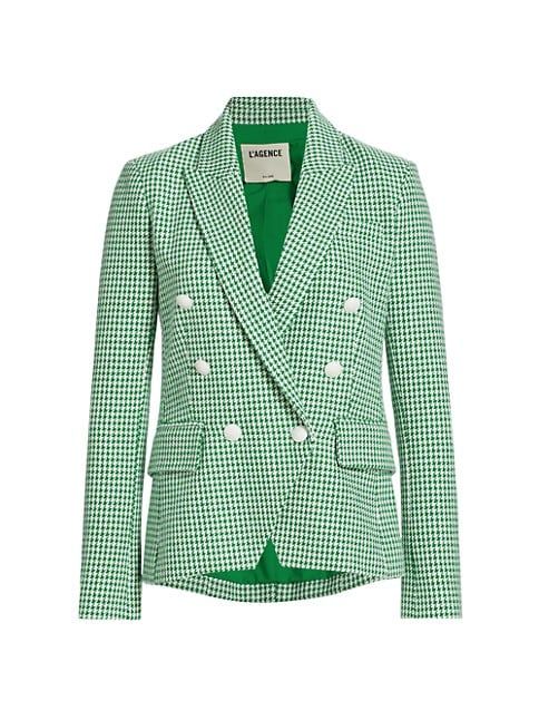 Kenzie Double-Breasted Houndstooth Blazer | Saks Fifth Avenue