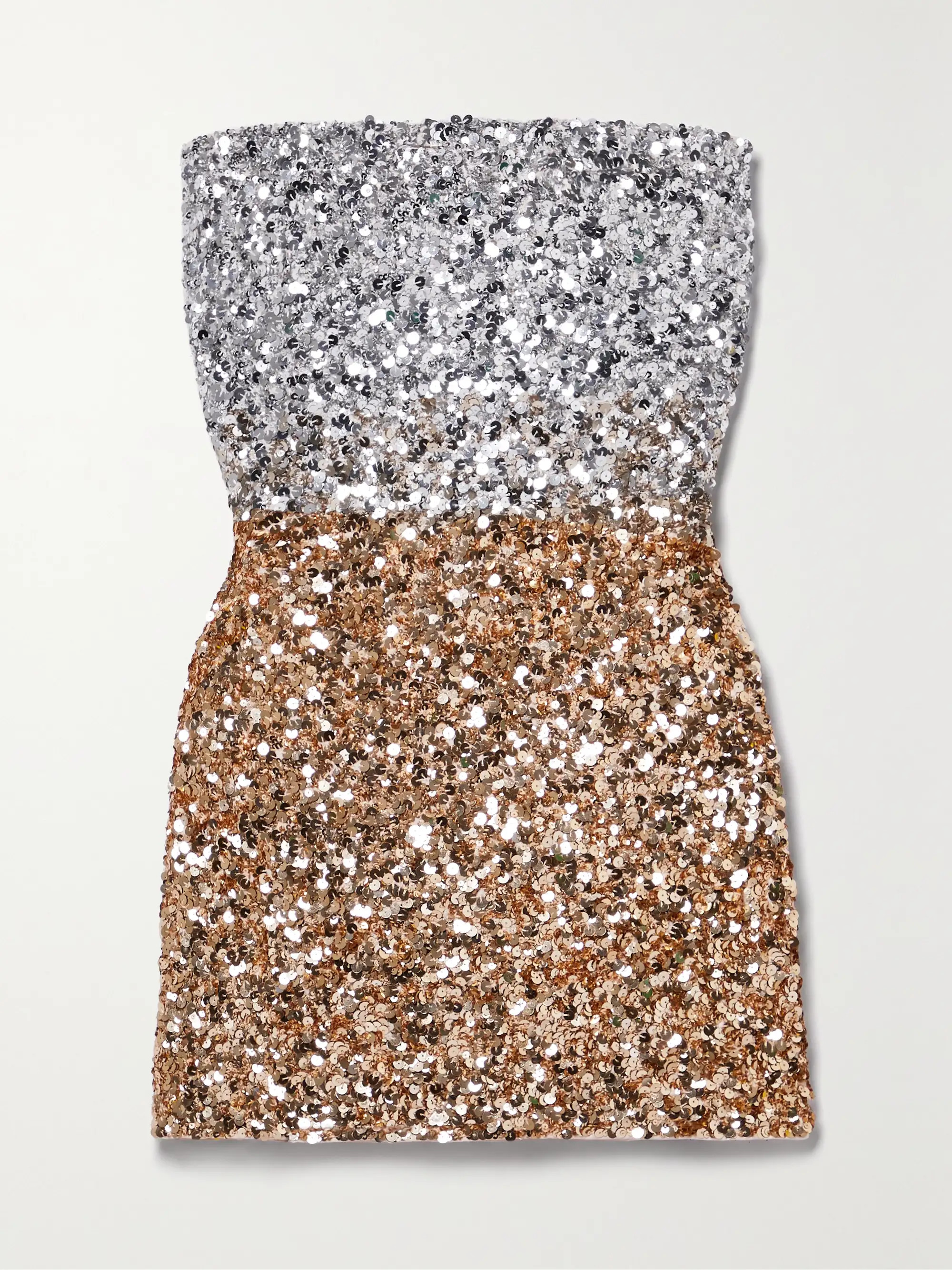 Katalina strapless two-tone sequined tulle mini dress | NET-A-PORTER (US)