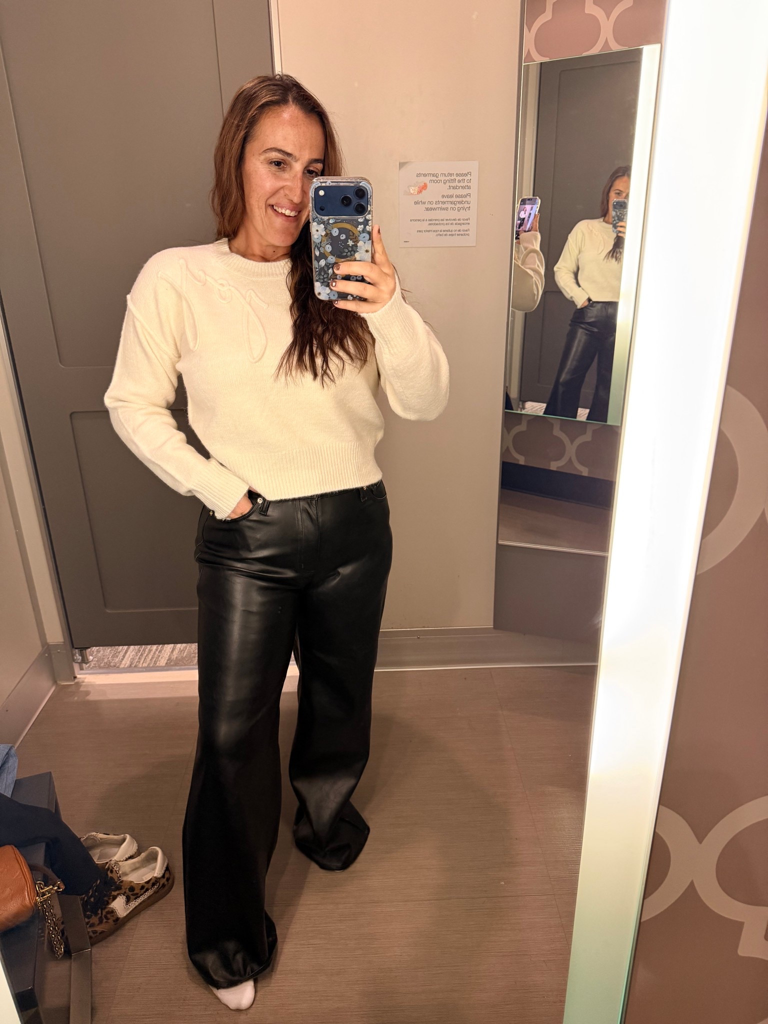 The perfect holiday outfit. Sweater is warm! Pants are fleece lined. Both run tts. I’m in a medium and 10.

#LTKFindsUnder50 #LTKOver40 #LTKHoliday