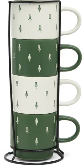 AZZURE HOME Holiday Tree Stacking Mugs - Set of 4 | Nordstromrack | Nordstrom Rack