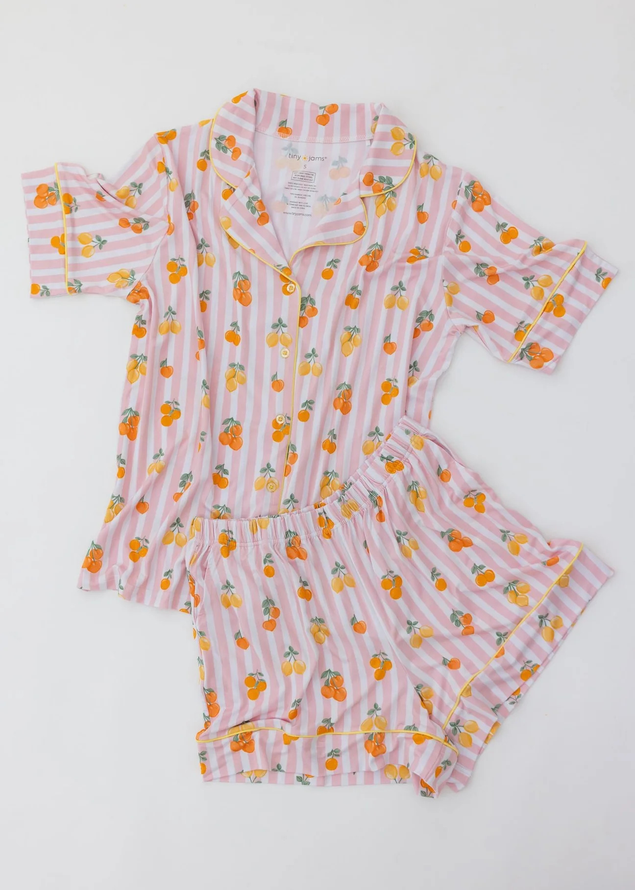 Citrus Stripes Women's Shorts PJ Set | Tiny Jams